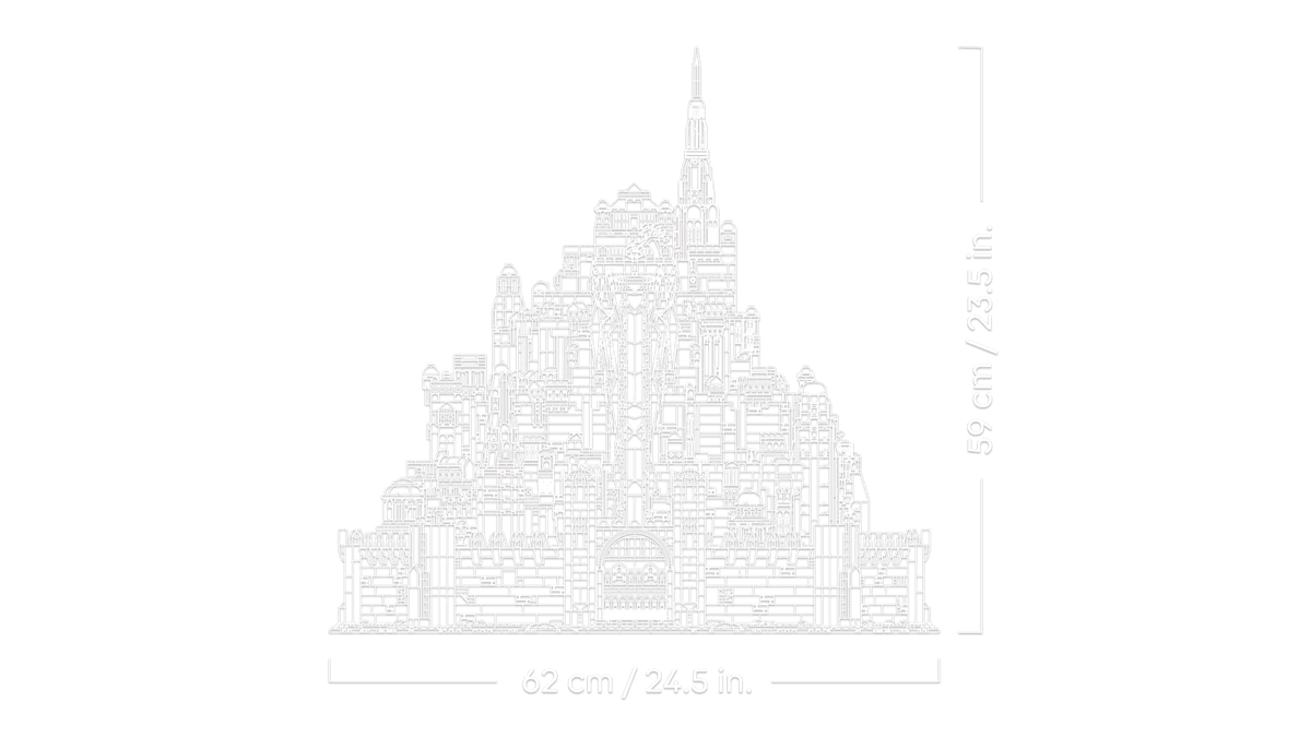 LEGO 11377 Minas Tirith — dimension diagram