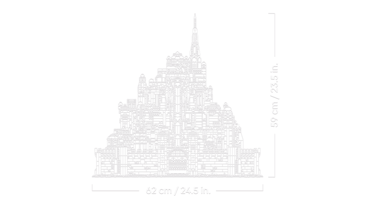 LEGO 11377 Minas Tirith — dimension diagram