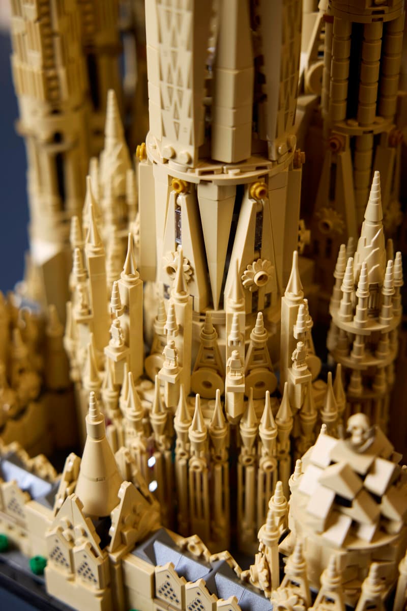Close-up on LEGO 21065 spires and pinnacles
